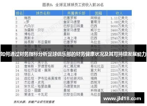 如何通过财务指标分析足球俱乐部的财务健康状况及其可持续发展能力