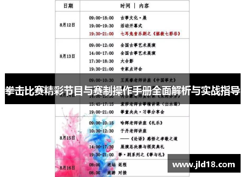 拳击比赛精彩节目与赛制操作手册全面解析与实战指导